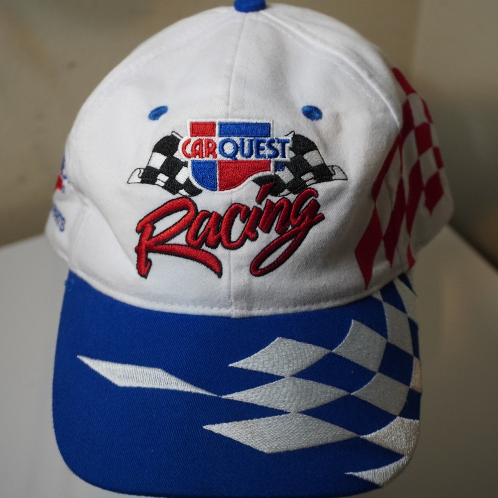 Carquest Racing Auto Parts Embroidered Baseball‎ Cap White Blue